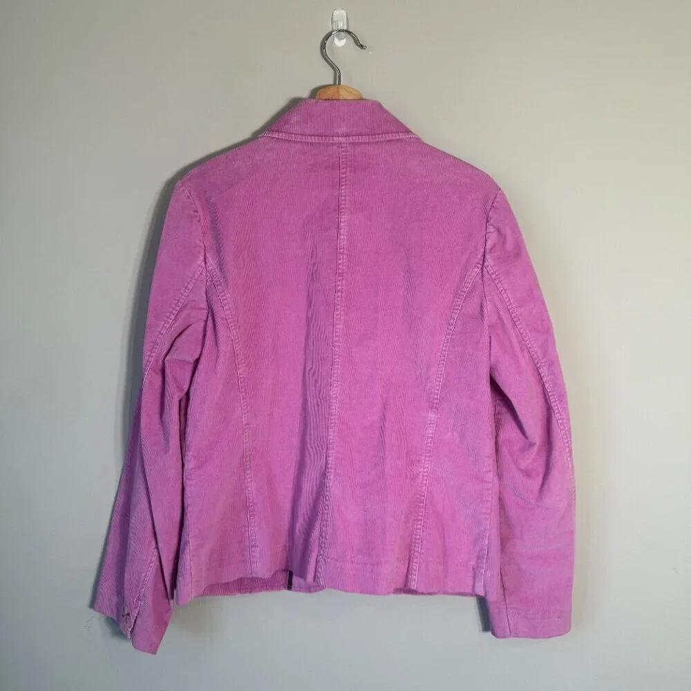 Vintage J. Jill Corduroy Blazer Jacket Women's Small Pink Classic Preppy Career - Picture 3 of 15
